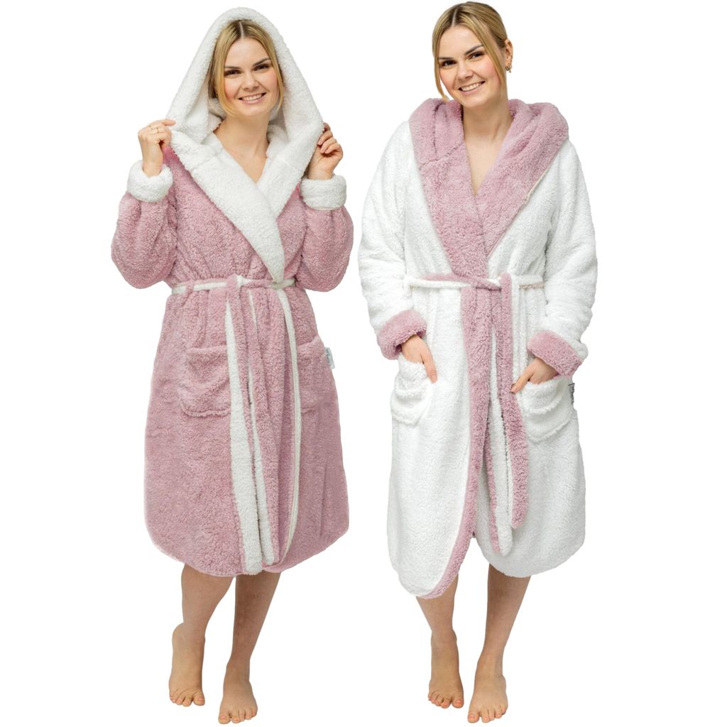 CalmyLIFE Bademantel Damen flauschig Morgenmantel - mit Produktbild 
