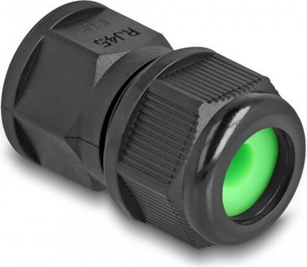 DELOCK Durchführungskupplung für RJ45 Netzwerkkabel IP67 SW