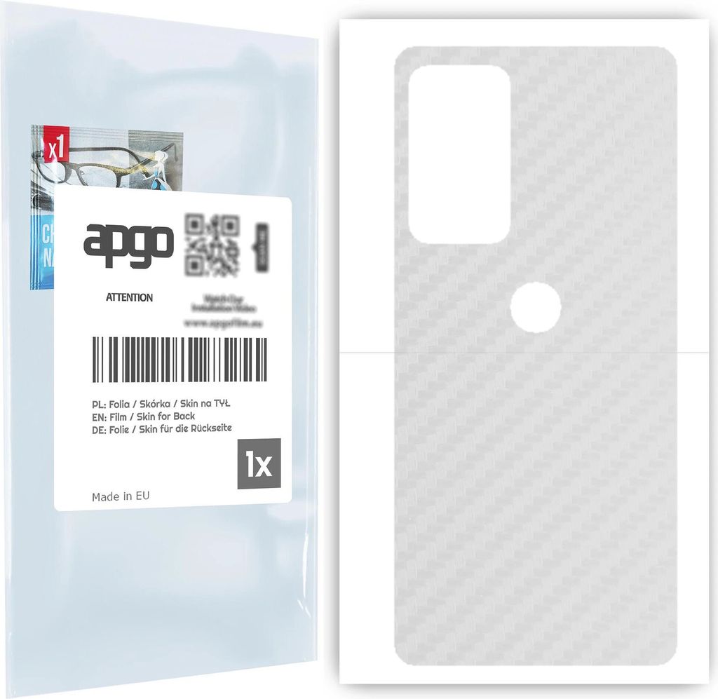 apgo Rückseite Schutzfolie für Motorola Edge 20 Pro - Hinten Schutzfolie Carbon Transparent (durchsichtig), Rückseite Folie schützt vor Kratze...