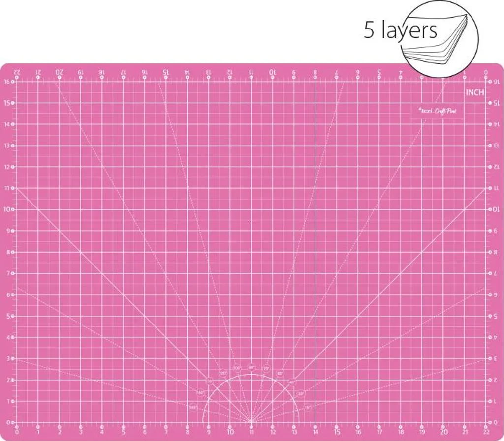 Tapis de coupe TEXI PINK 60 x 45 cm, structure 5 plis renforcée auto-cicatrisante