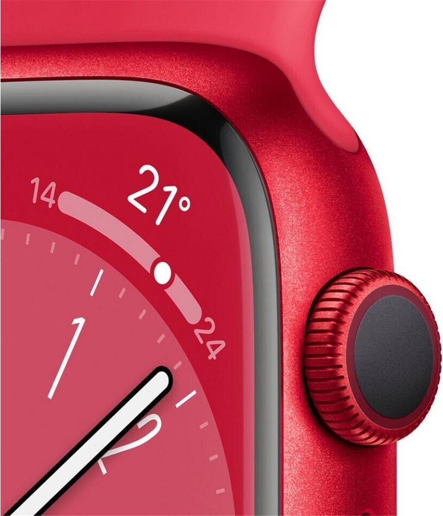 Apple Watch 8 GPS 45mm Alu (PRODUCT)RED/RED Sport Band Produktbild 9