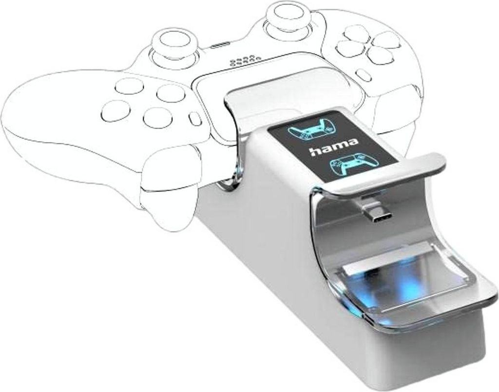 Hama Dual Ladestation Ladegerät für Sony PS5 Wireless Controller Docking Dock