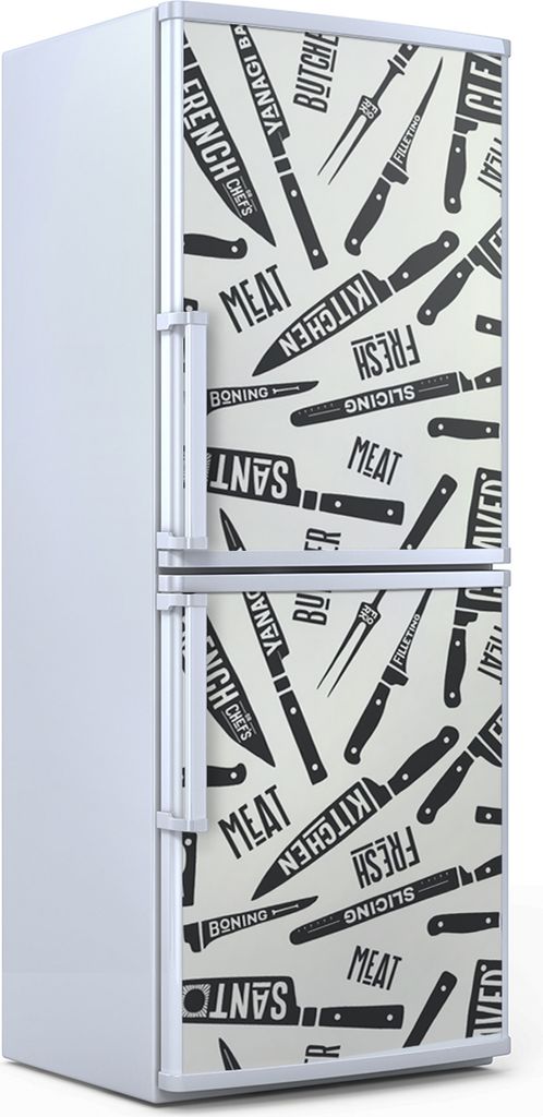 Kühlschrankdekoration 70x180 cm Aufkleber auf dem Kühlschrank - Schneiden messern