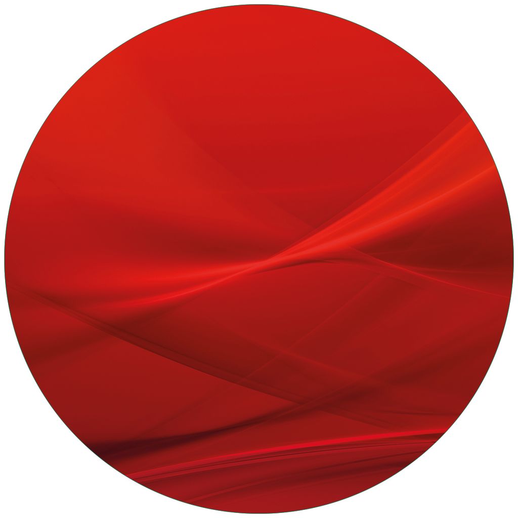 Wallario Premium Glasbild, freischwebende Optik, kräftige Farben, rund 50cm Durchmesser, Motiv Abstrakte rotes Muster - roter Stoff