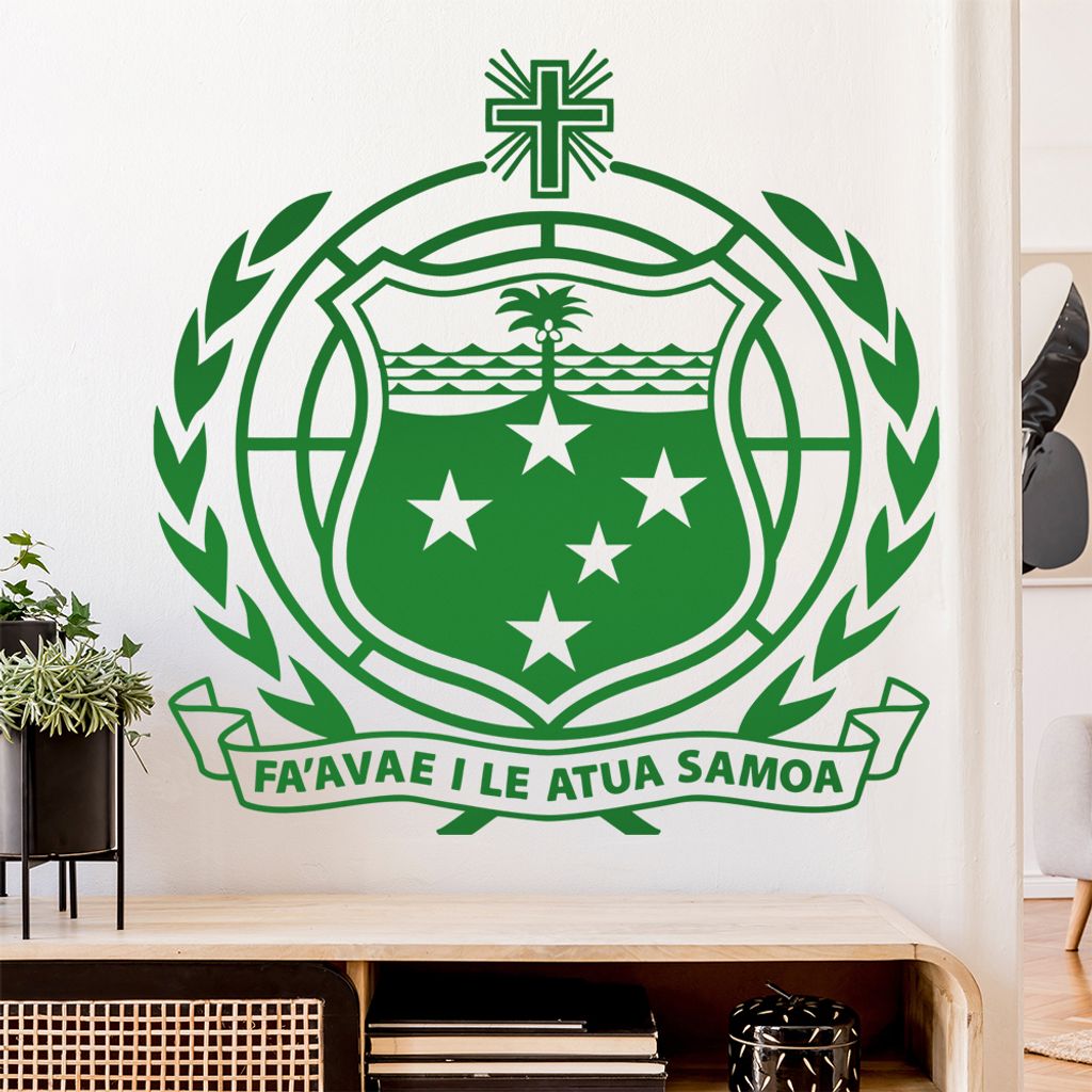 Samoa Wappen Wandtattoo Wandaufkleber Wall Sticker - Dekoration, Küche, Wohnzimmer, Schlafzimmer, Badezimmer