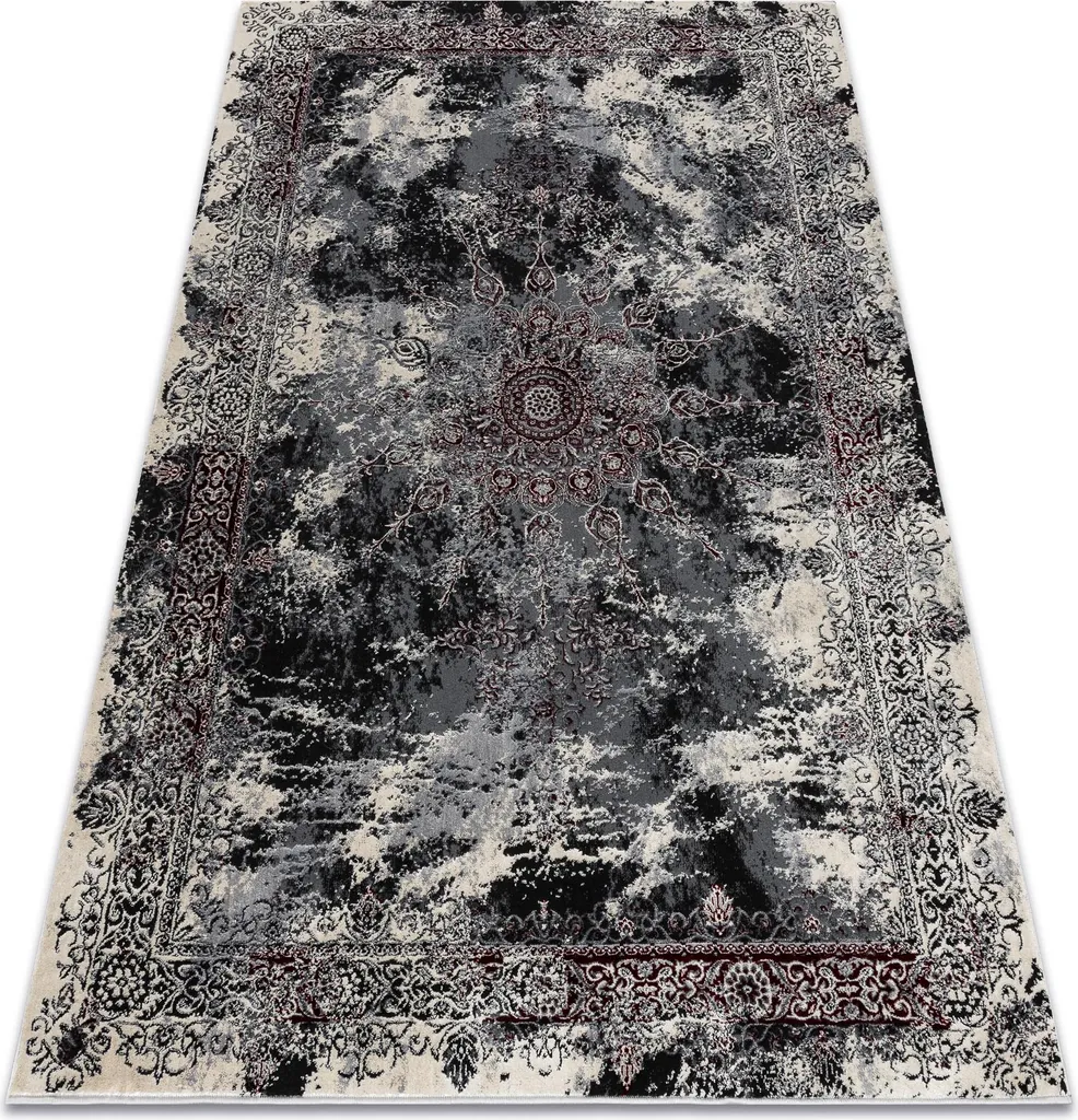 Tapis moderne VINCI 1407 Vintage Rosette Ivoire Anthracite 140x190 cm