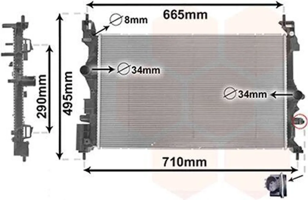 Remplacer le radiateur moteur d'une Opel Corsa E ou Adam : VAN WEZEL 37012716