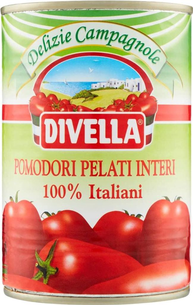 Divella Pomodori Pelati Pflaumenschälende Tomaten, 100% Produktbild 