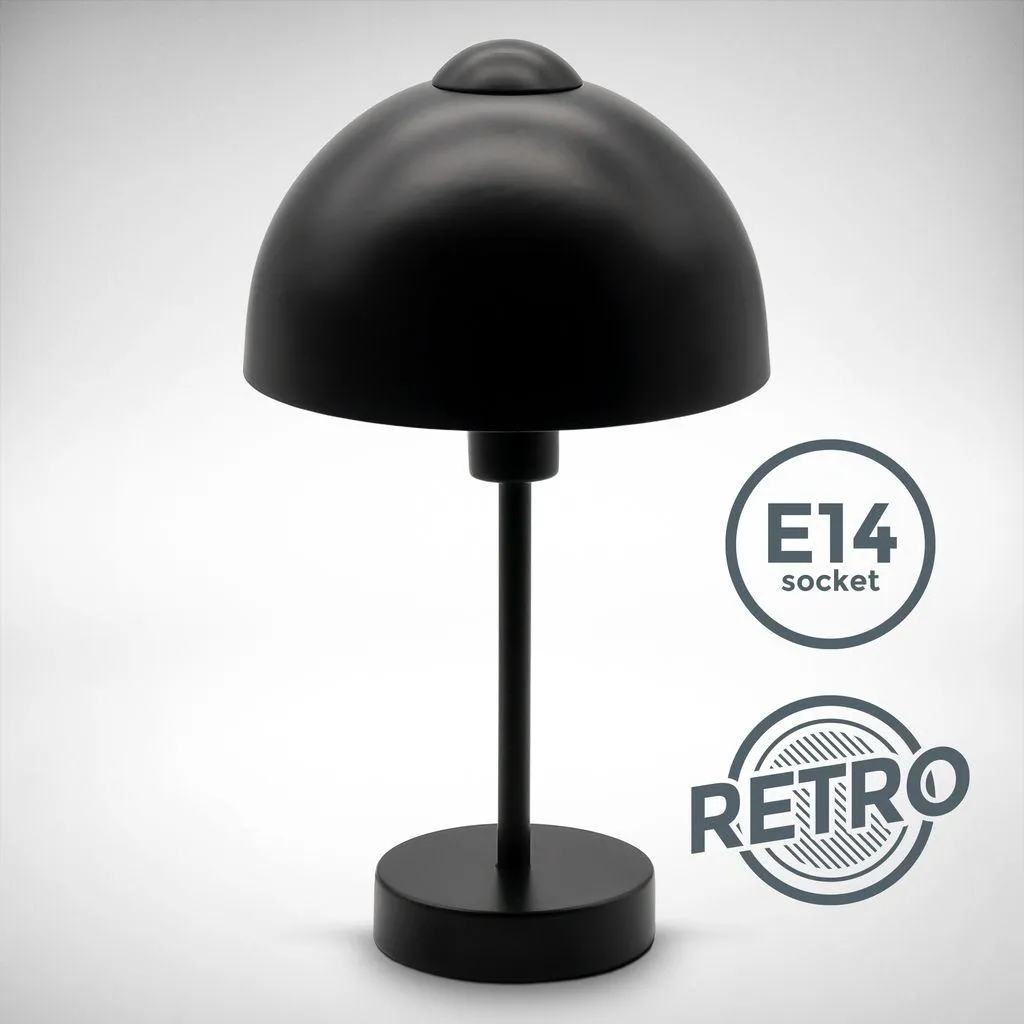 Lampe compacte gain de place métal noir mat culot E14 hauteur 32 cm
