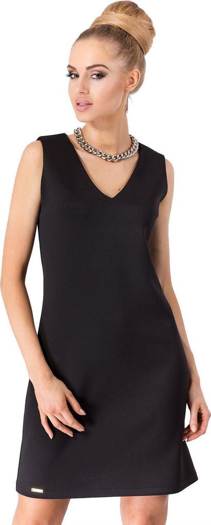 Damen Minikleid V-Ausschnitt; Schwarz/S/36