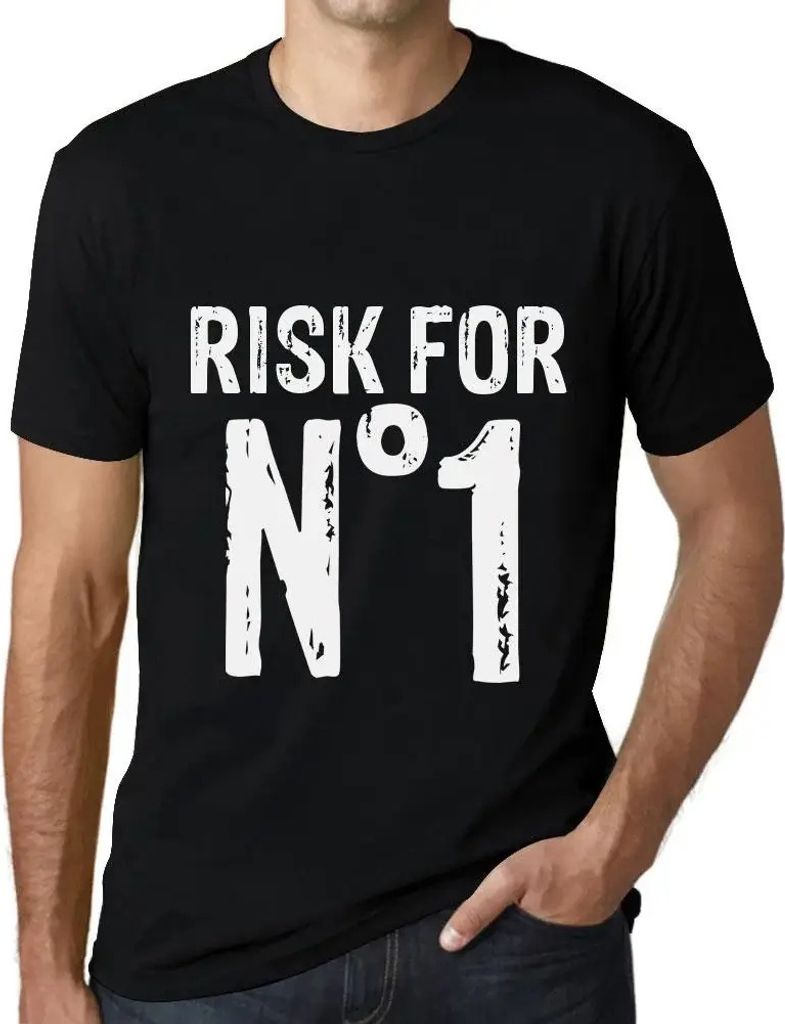 Herren Grafik T-Shirt Risiko für Nr 1 – Risk For No 1 – Öko-Verantwortlich Vintage Jahrgang Kurzarm Lustige Druck Geburtstag Geschenk Mann