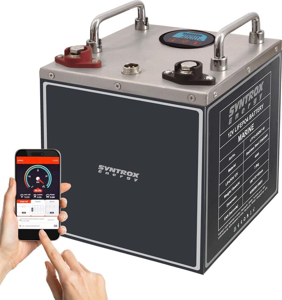 12V LiFePO4 Akku frostsicher + BMS + Bluetooth + Display / Premium Premium 12V 40Ah mit Bluetooth Ja