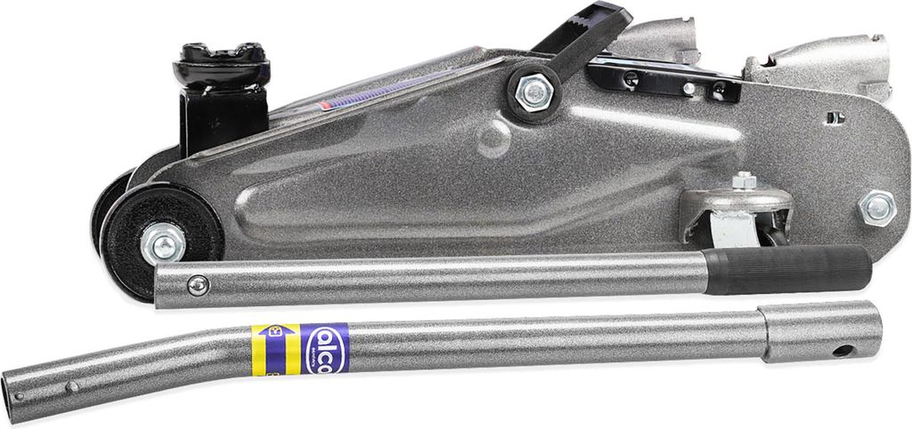 alca Rangierwagenheber – hydraulisch, 2 Tonnen Traglast, Hubhöhe 135–330 mm, stabile Ausführung, zweiteiliger Griff, grau