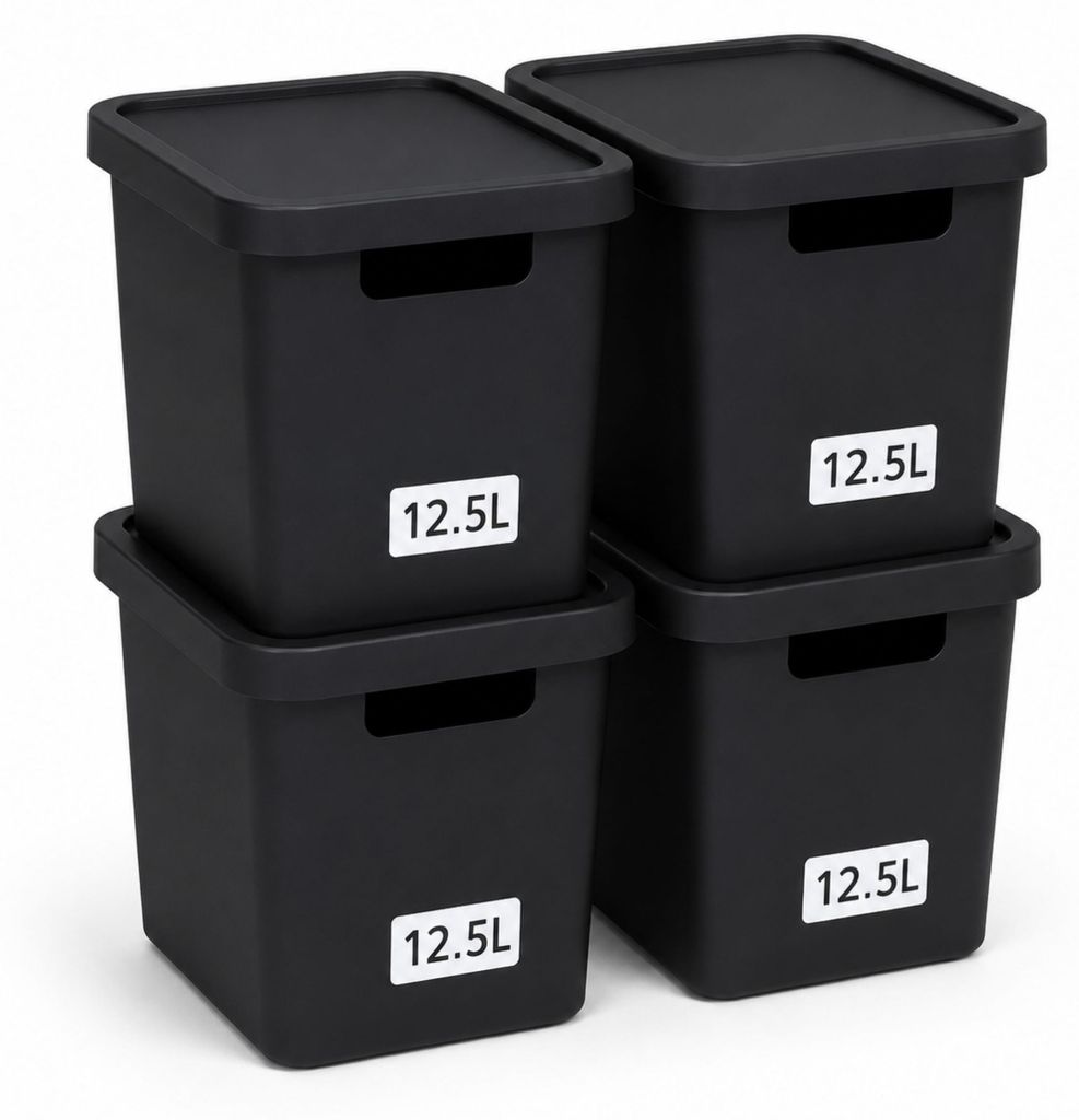 Plastard Aufbewahrungsbox mit Deckel 4er-Set 12,5 Liter in Produktbild 