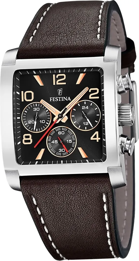 Orologio Uomo Festina F20653/4 Cronografo Acciaio e Pelle Marrone
