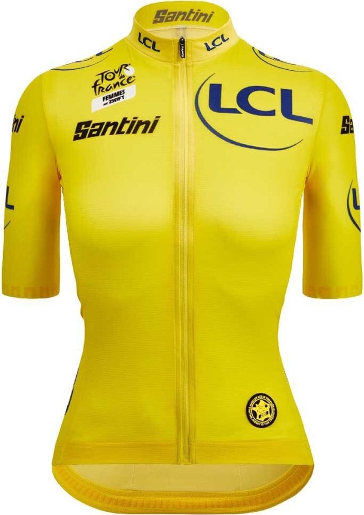 Santini Tour De France Avec Zwift Yellow 2025 Kurzarm-radtrikot M Frau M