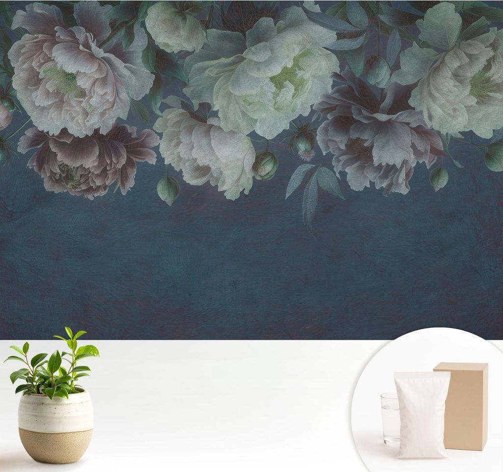 Fototapete - 104x70 cm - Tapete - Wandtapete - Wandbilder - Dekofolie - Tapete Folie - Wand - Dekoration - Wohnzimmer - Florale Eleganz