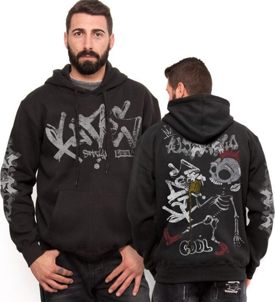 Outer Vision Kapuzenpullover Herren Alter Ego Punk Beer Man's Hoodie Vicero schwarz S
