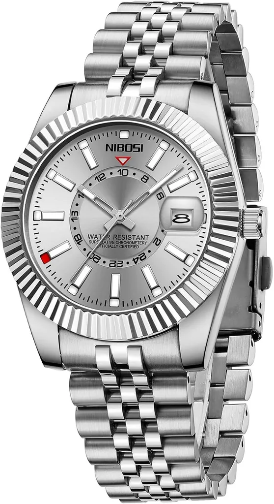 Orologio Elegante Uomo Acciaio Inox | Display Data Movimento Quarzo