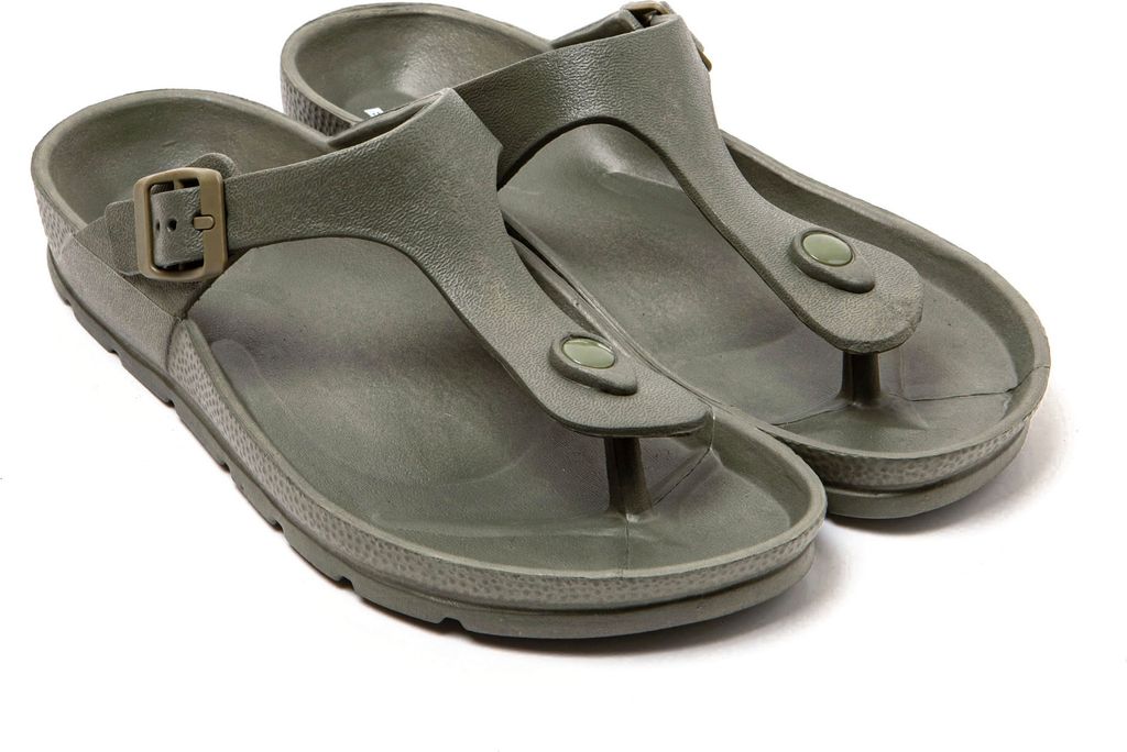 BRASILERAS Damen Sandalen mit rutschfester Sohle bequem schuhe für strand/schwimmbad/stadt militärgrün 36 EU - UBSOLE