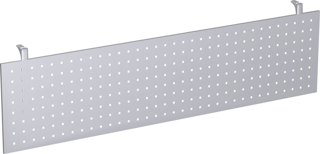 Schreibtisch-Sichtblende, gelocht, silber, BxH 1800x400 mm