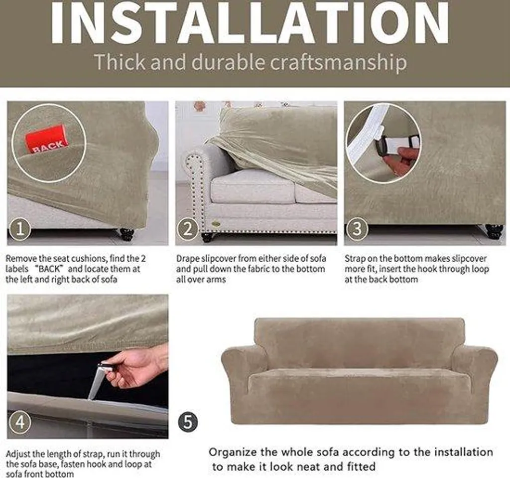 Housse de protection canapé antidérapante pour chiens et chats - Modèle L2