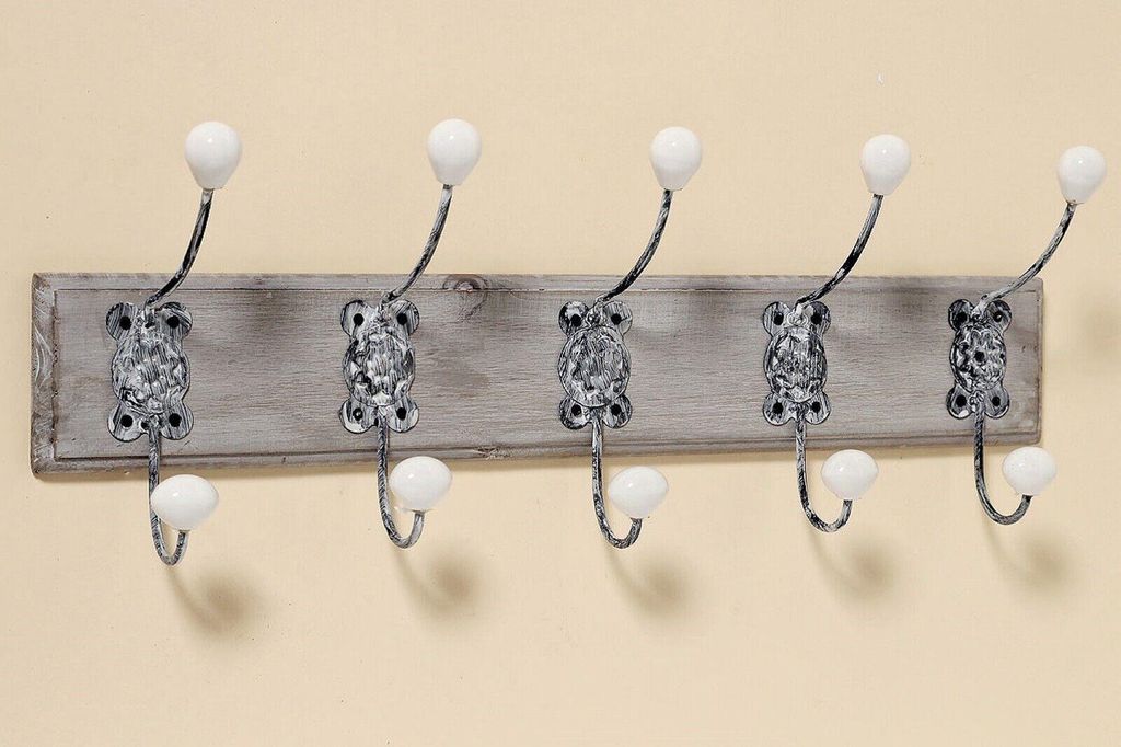 Garderobe Lindsay Eisen grau weiß L.58 cm Produktbild 