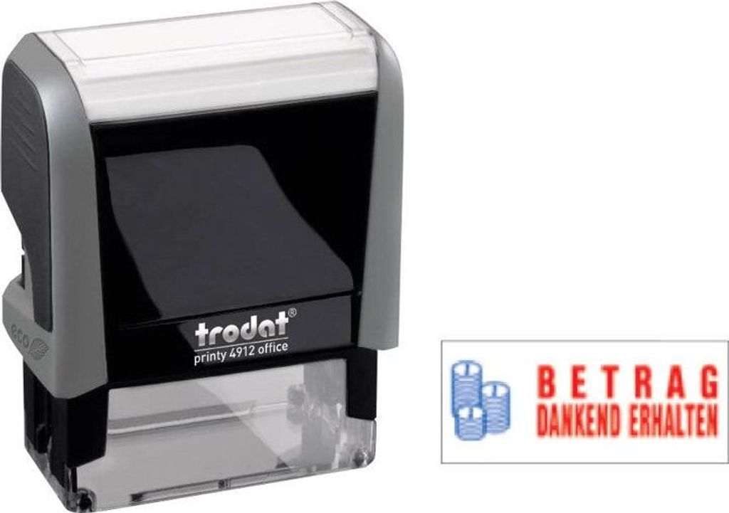 trodat Officestempel Prin4.0 gra"BETRAGDANKENDERHALTEN"4912 Produktbild 