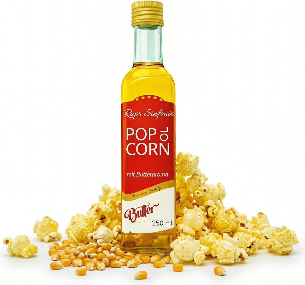 Popcorn Öl mit Buttergeschmack 250 ml für Kino Popcorn – Produktbild 