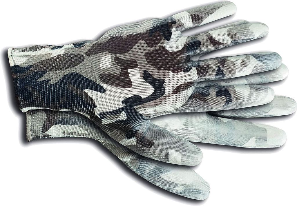 KIXX Handschuhe für die Gartenarbeit, Camouflage-Weiß - Größe 9