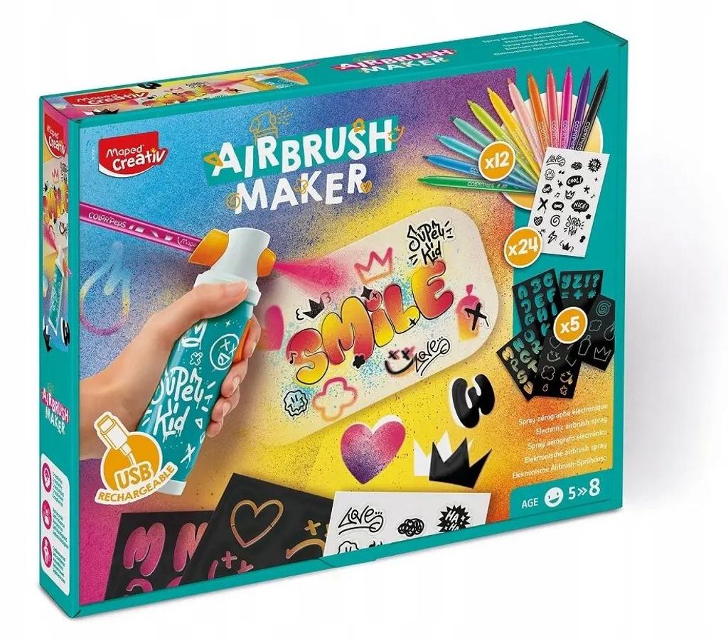 Maped Airbrushset für Kinder AIRBRUSH MAKER farbsortiert Produktbild 