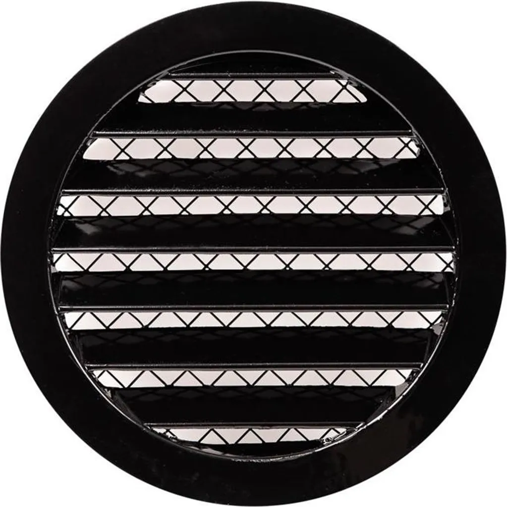 Grille de ventilation D160 aluminium noir robuste et design moderne