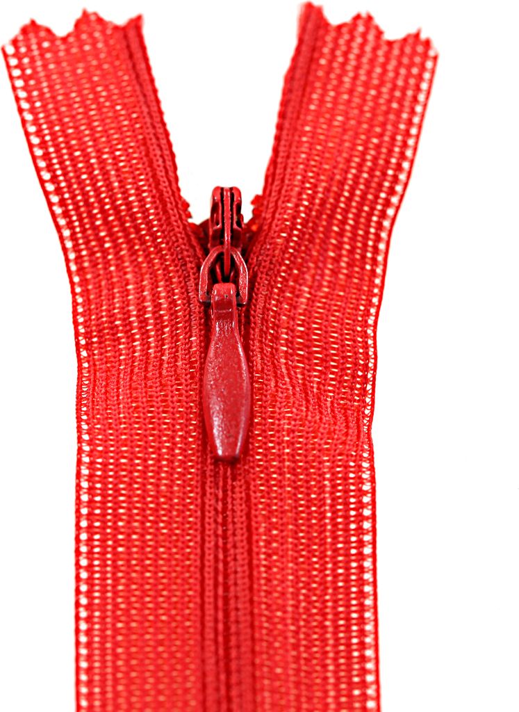 50 Reißverschlüsse spiral verdeckt, 18cm, unteilbar, unsichtbar, Farbe:162 atom red