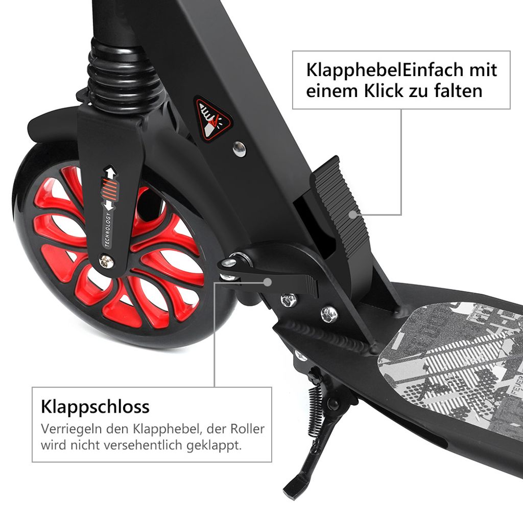 Erwachsenens Klappbar Tretroller Cityroller Kickscooter Kinderroller Big Wheel 