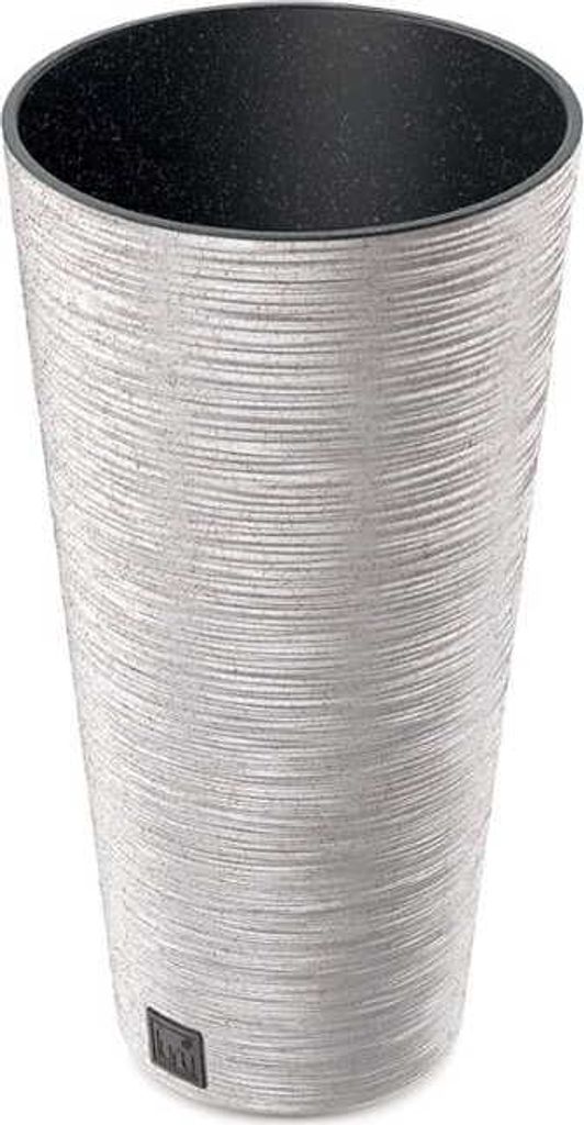 Prosperplast Splofy Runder Blumentopf 5L – Grau, 21,8x18,4 Cm, Mit Gewebter Optik