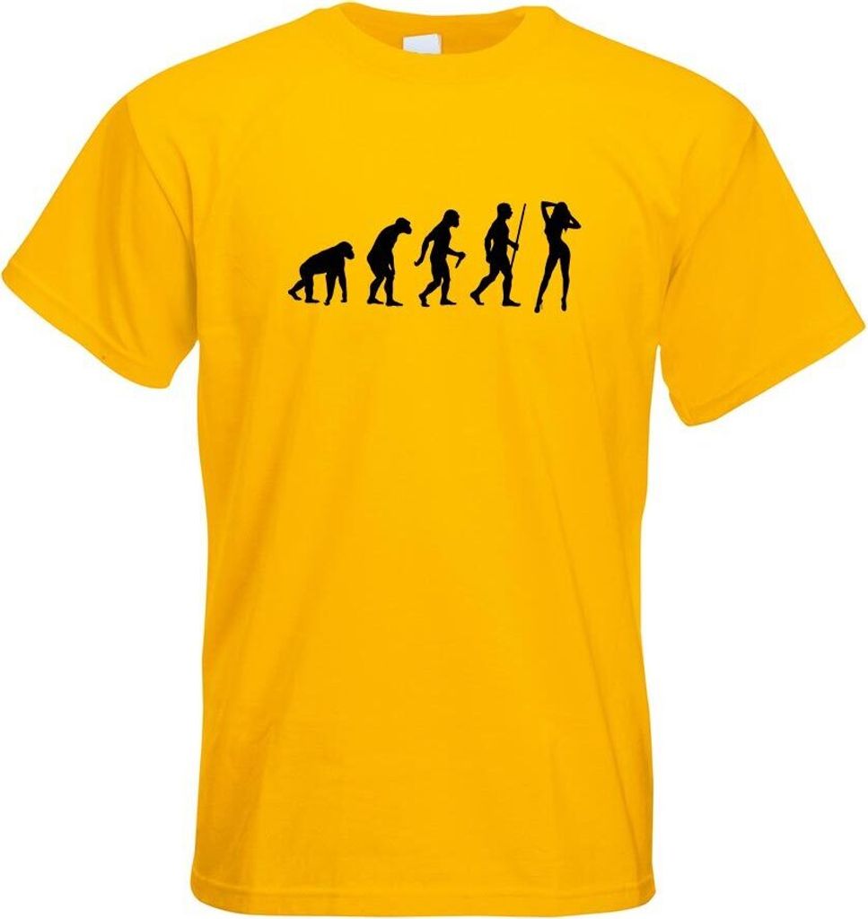 Kiwistar - T-Shirt - gelb - y Girl Hot Body Evolution Motiv Bedruckt Funshirt Design Print - mit Motiv Bedruckt - Funshirt Design - Sport - Freizei...