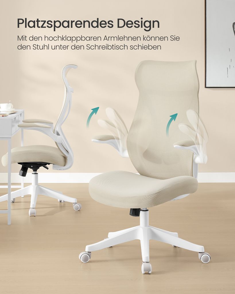 SONGMICS Schreibtischstuhl, ergonomische Rückenlehne, Produktbild 