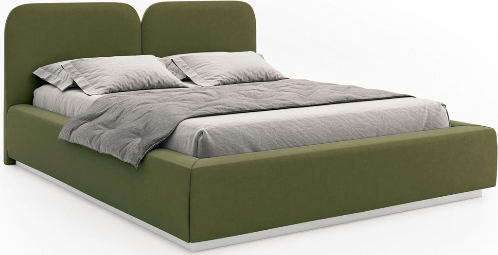 Selsey Comoves – Polsterbett 180x200 mit Veloursbezug, Olivgrün