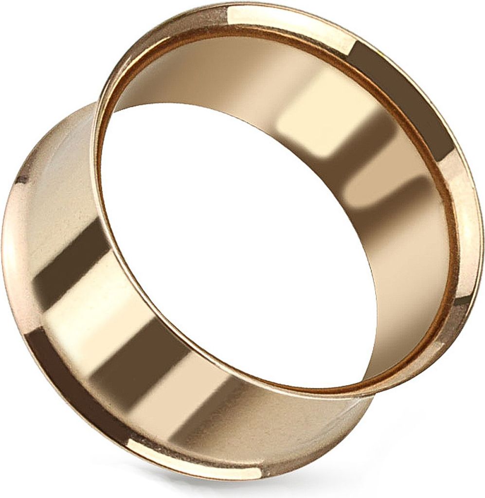 Flesh Tunnel Plug Edelstahl Ohr Piercing Ohrstecker Double Flared Hollow rosegold 6 mm