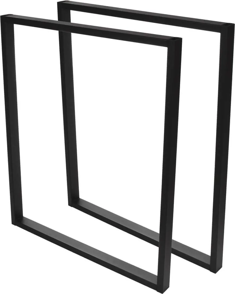 Pied de table en métal noir 40x72cm robuste avec finition époxy mate - 2