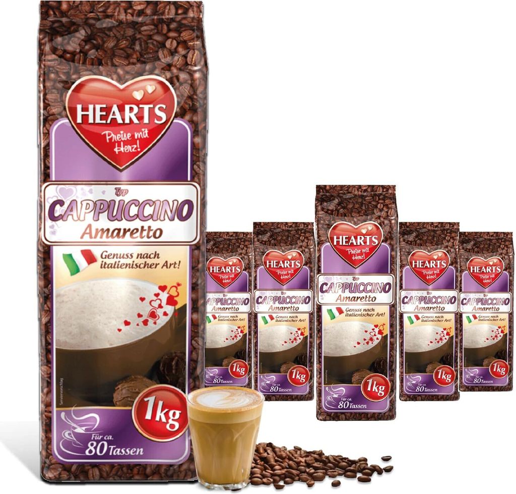 HEARTS Cappuccino Amaretto 5 x 1kg Großpackung