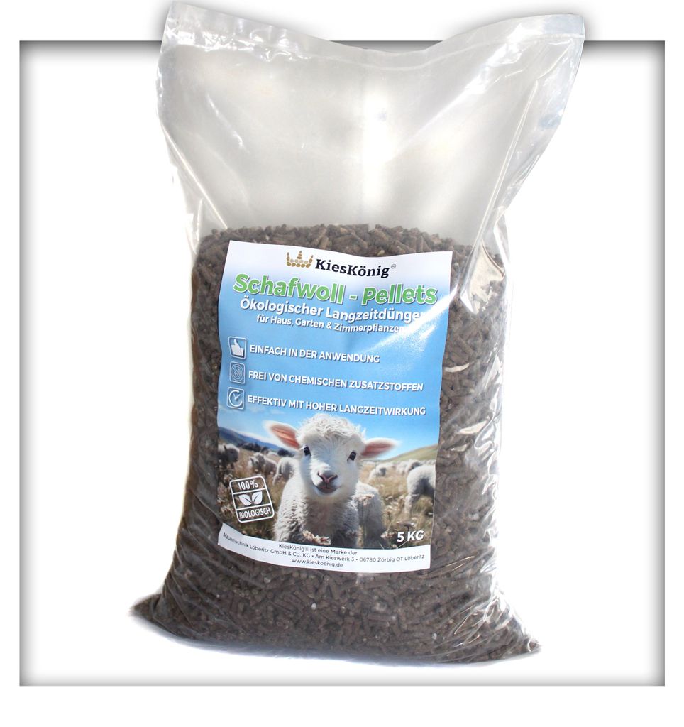 Kieskönig Schafwoll-Pellets  Dünger aus 100% Schafwolle mit Produktbild 