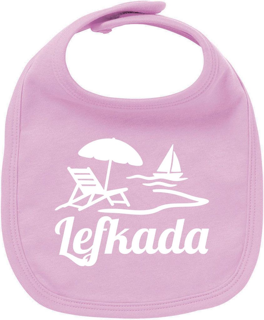 Huuraa Unisex Babylatz Lefkada Griechenland Geschenk Babypink Baumwolle Lefkada Mitbringsel