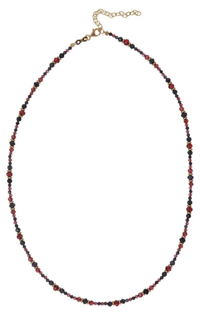 Collier en pierres précieuses grenat et saphir bleu modèle AL5228