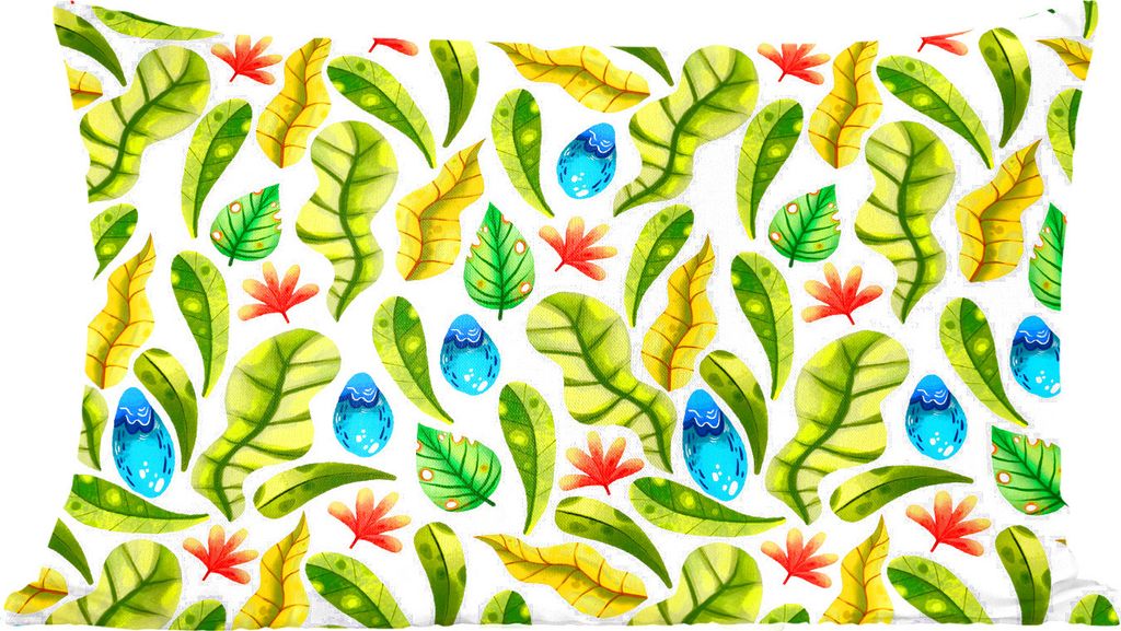 MuchoWow Zierkissen Sofakissen Wohnzimmer Dekokissen 60x40 cm Dschungel - Design - Tropische Blätter - Kopfkissen - Polster mit Foto