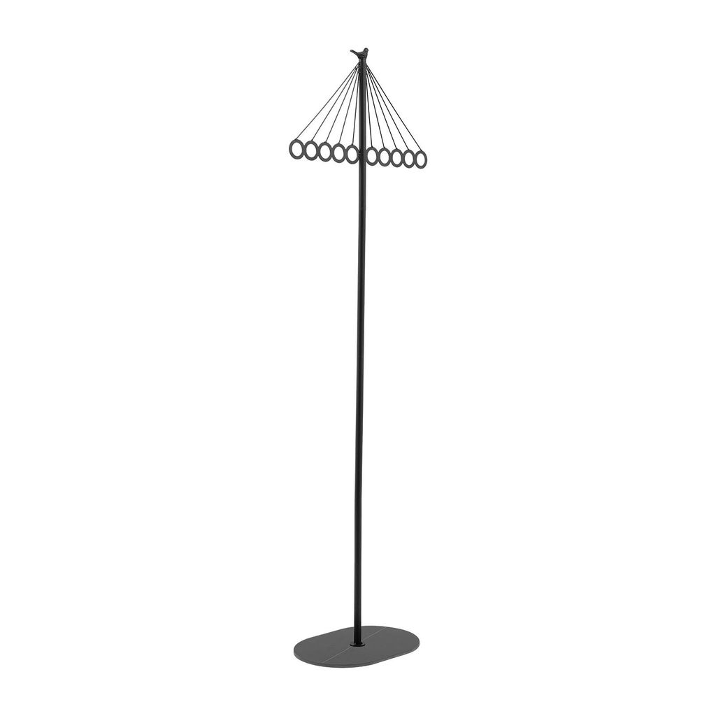 Kleiderständer mit 10 Haken Schwarz Metall-Kleiderständer mit Steinplatten Sockel max15kg für Flure, Eingangsbereiche, Schlafzimmer