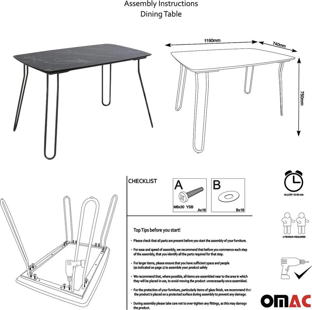 Pieds de table noirs en acier robuste avec supports de montage 4 pcs