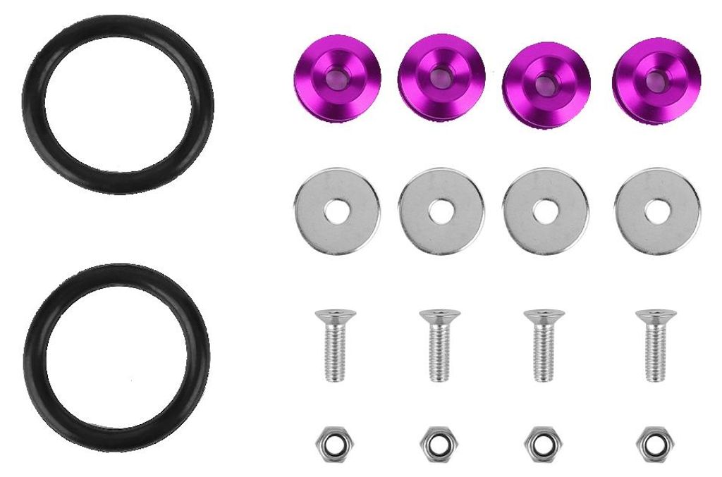 Auto-Kotflügel/Stoßstangen-Unterlegscheibe/Schraube aus Aluminiumlegierung, Motorraum-Verkleidungsset (lila)