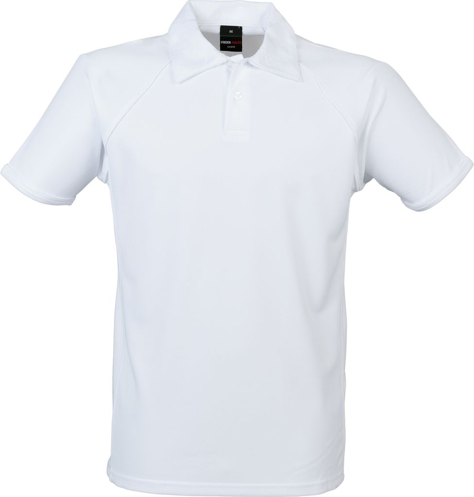 Finden & Hales Herren Sport Polo-Shirt, Kurzarm RW427 (XL) (Weiß/Weiß)