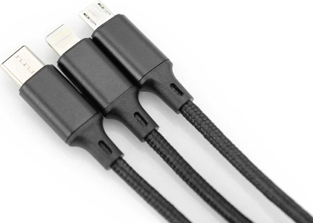 BASEUS Cavo USB 3 In 1 Superior Series, 1.2m, 3.5A, Per Micro USB/USB-C/Lightning, Bianco - 3